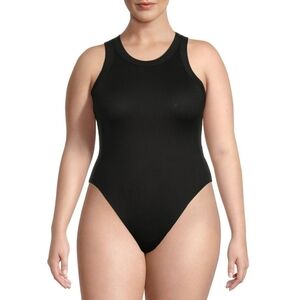 No Boundaries Black High Neck Ribbed Bodysuit Juniors Plus Size XXL 19